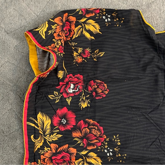 Butterfly Wing Short Kaftan Kurta Top Self Printed Cotton Size OSFM - Picture 10 of 10